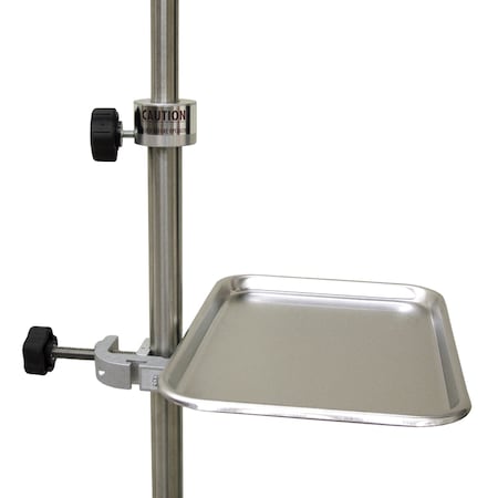 Omnimed Super Clamp W/ 1/4"-32 to 1/4"-32 Thread Screw Converter W/ Stat Tray, 741325_330